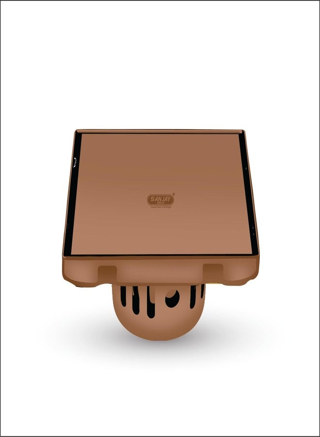 Sanjay Chilly Marble Drain Colour Collection Cockroach Trap Insert 21mm Tile for Bathroom Gratings 304 Grade Stainless Steel Floor Waste Water Drainer Strainer in Washroom Sink (6 x 6 INCH Rose Gold) - Image 2